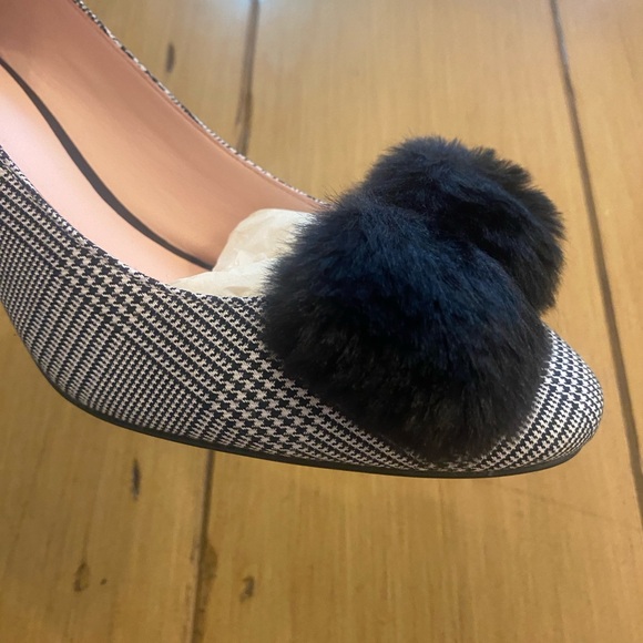 Kate Spade Women’s Carine Houndstooth Pumps Black White New Size 8.5 de-labeled - Picture 3 of 13